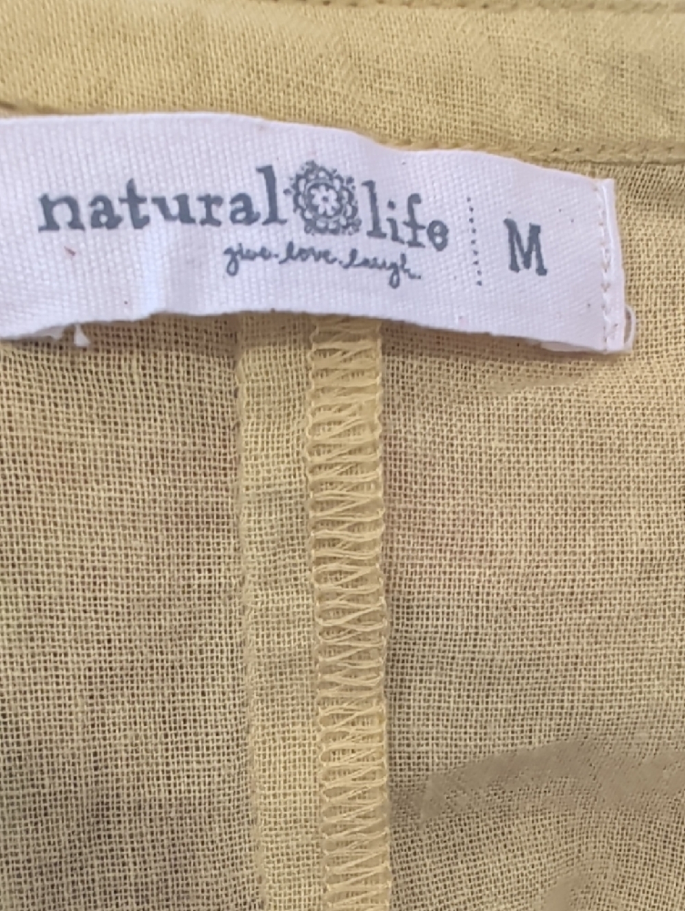 NATURAL LIFE Yellow Embroidered Peasant Blouse with Coral Tassels - Picture 2 of 3